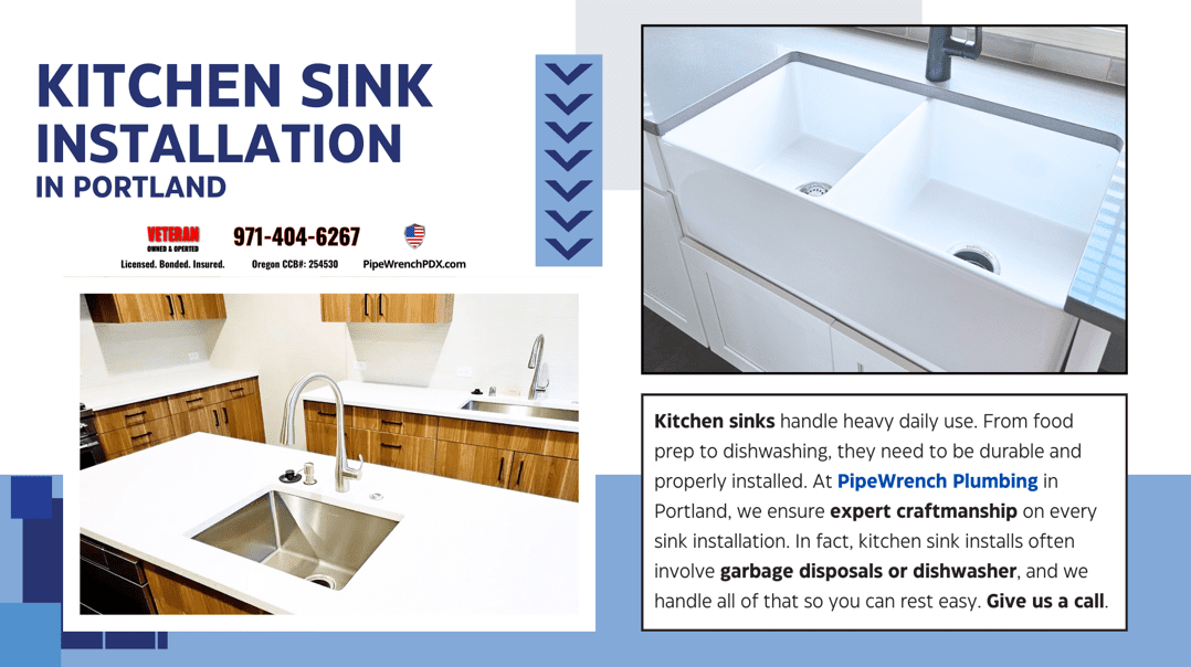 Kitchen Sink Installation Portland Oregon - PipeWrench Plumbing
