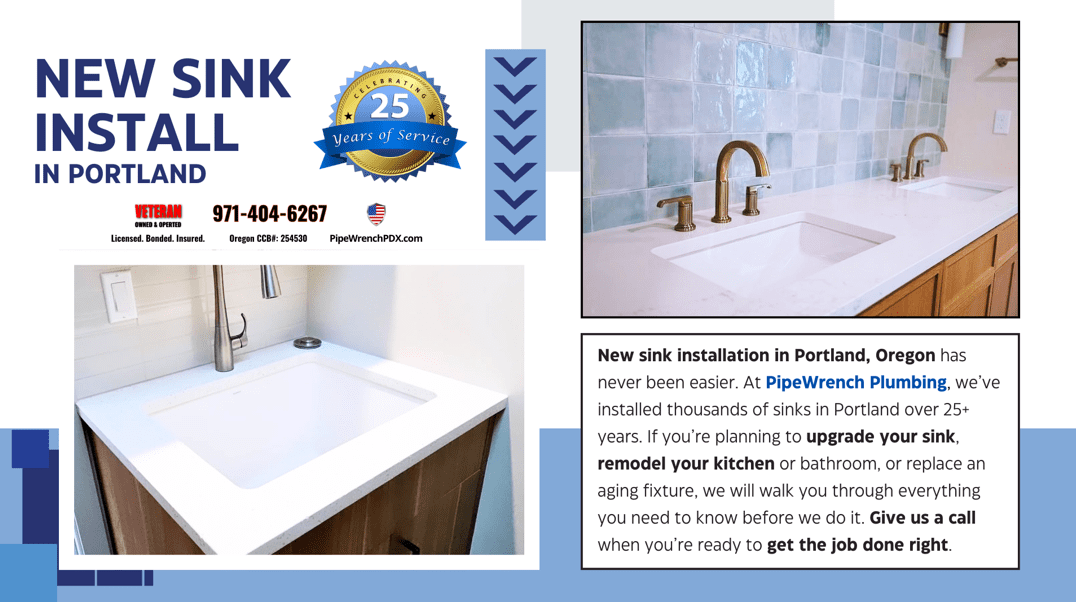 New Sink Install in Portland OR - PipeWrench Plumbing