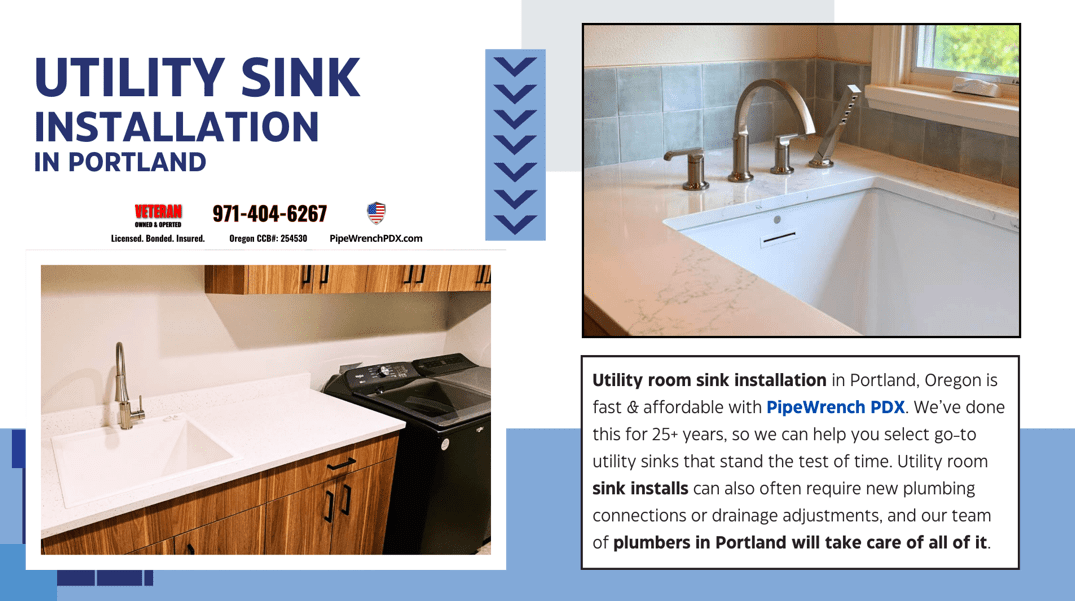 Utility Sink Plumbers in Portland Oregon - PipeWrench Plumbing