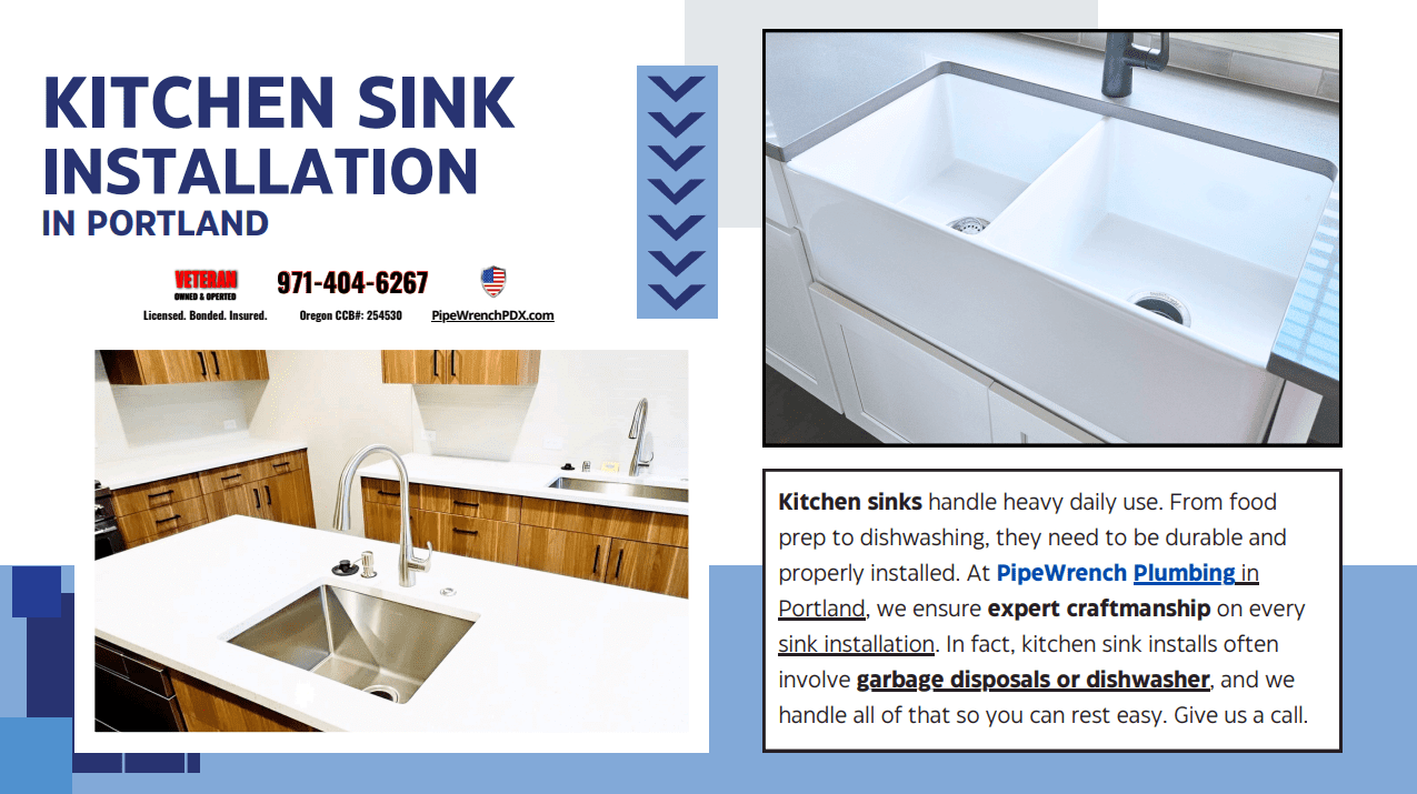 Kitchen Remodeling and Sink Installation in Portland by Pipe Wrench