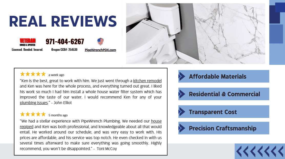 Plumbers in Portland with Five Star Reviews - PipeWrench Plumbing