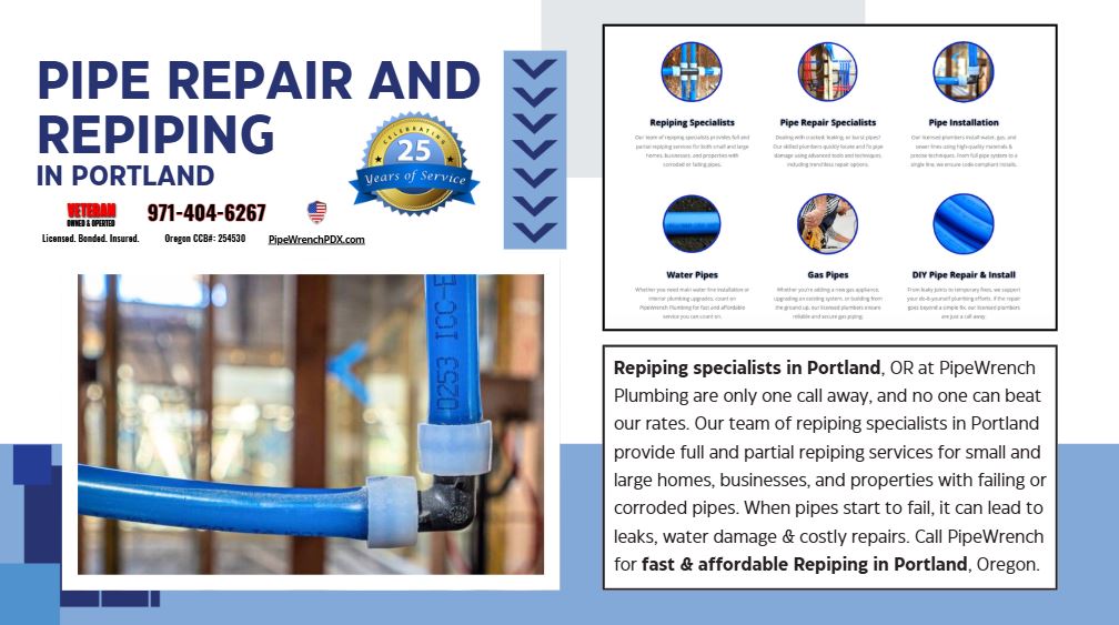 Remodeling Portland Repiping Plumber Near Me - Pipe Wrench Plumbing PDX in Oregon